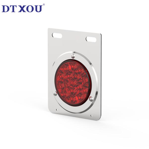 Stainless steel waterproof 4-inch circular LED bracket, semi trailer truck tail light, turn brake light