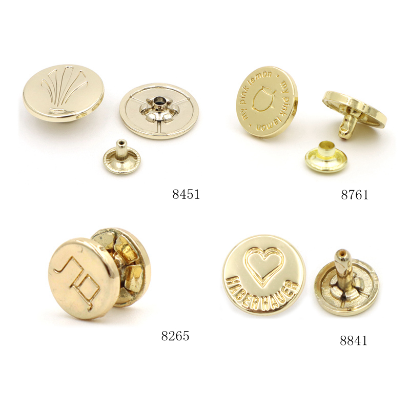 11mm Matte Gold Flat Rivet Leather Bag Accessories Rivet Studs Custom Hat Logo Rivet