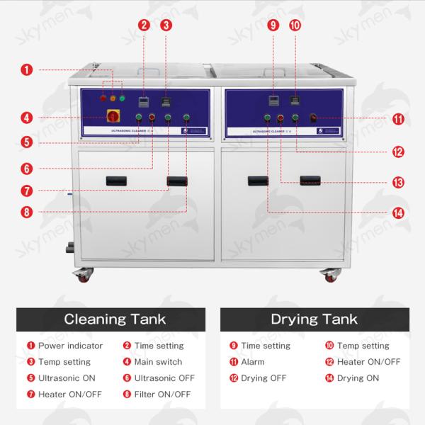 SUS304 360L Double Tank Ultrasonic Cleaner For Turbine Fuel Nozzle