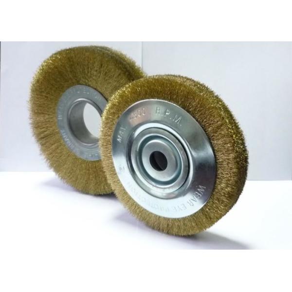 Heavy Duty Brass Wire Brush Wheel / Steel Wheel Brush For Cleaning Rust