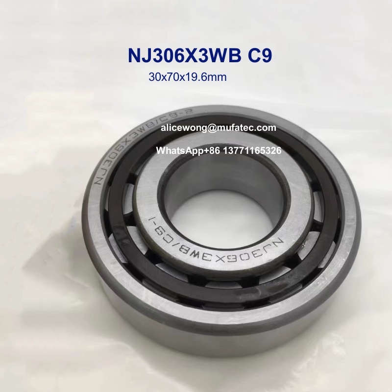 NJ306X3WB C9 automotive gearbox bearings 30x70x19.6mm