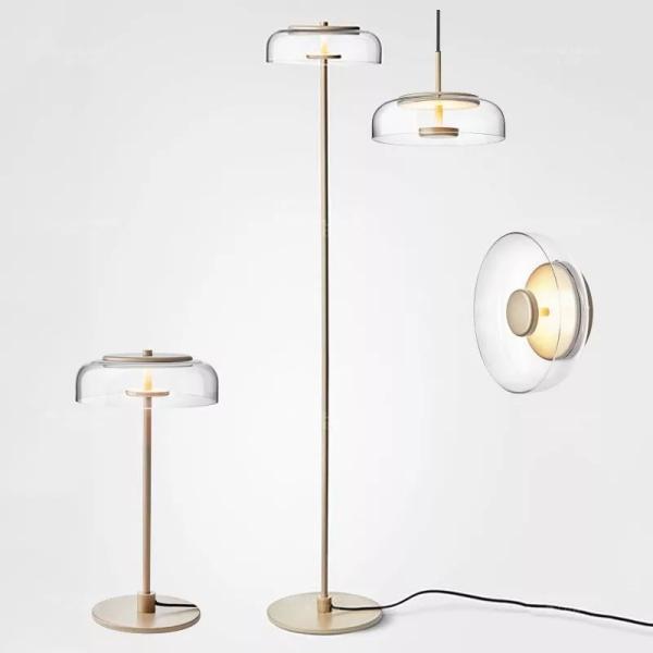 Modern Simple  Indoor Led Bedside Hotel  Gold Small Glass Pendant Lamp