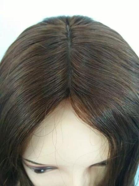 12 Inches  Wholesale Jewish Wigs European Human Hair Hair #6 Color Big Layer