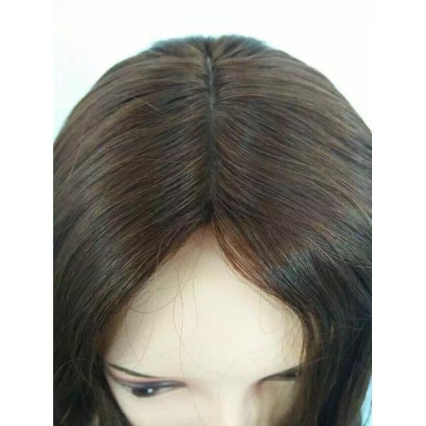 12 Inches Wholesale Jewish Wigs European Human Hair Hair #6 Color Big Layer