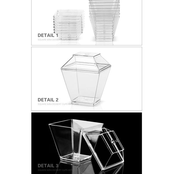 Food grade party supply 2oz disposable plastic dessert cup with lid