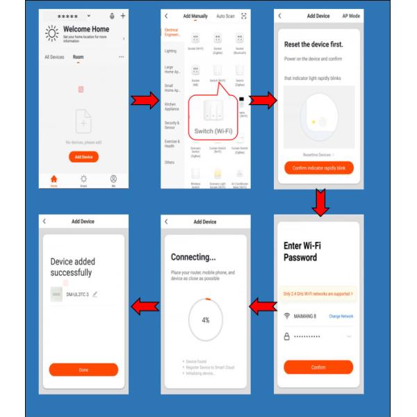 Home Automation Wireless Smart Wall Switch Mobile Phone 4g 5g Network Wifi Switch Compatible With Google&Alexa