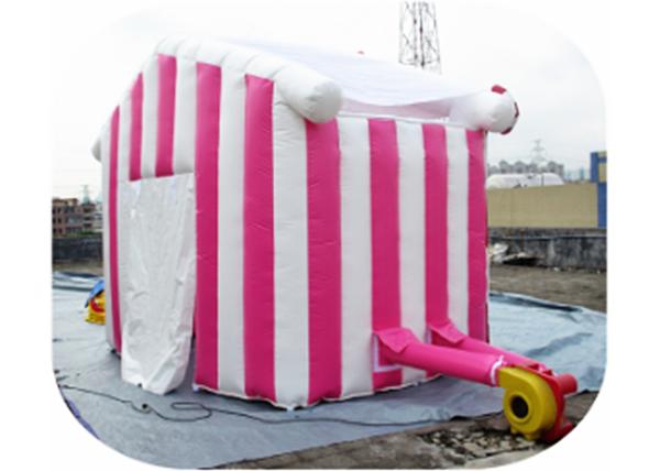 12m2 Inflatable Booth Pink White Appearance For Indoor / Outdoor Events