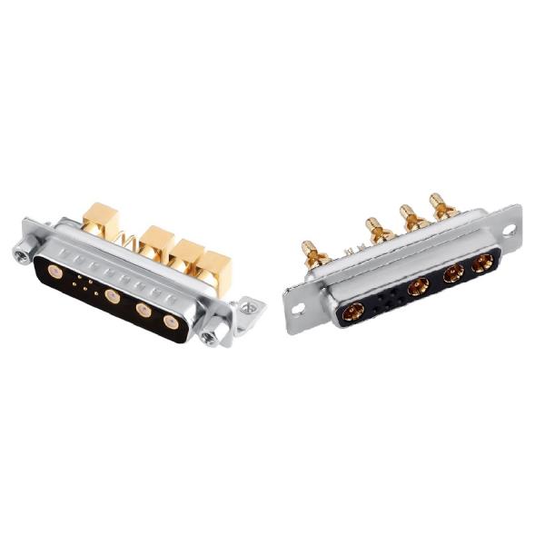 D-Sub Mixed Coaxial Connector RF / Power Righ Angle Conecector 9W4 for PCB