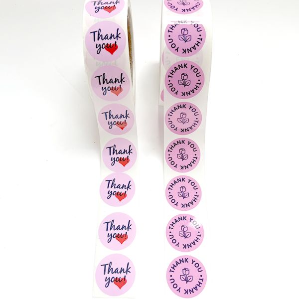 Factory Wholesale Customized Printed Personalized Adhesive Roll Holographic Vinyl Thank You Cup Sticker Label