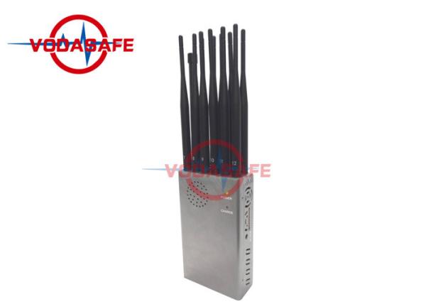 Portable Mobile Phone Signal Jammer 12 Antennas Working 30m With 10000mAh Battery