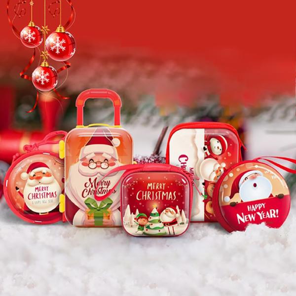 Мини красный шкентель рождественской елки портмона монетки рождества Tinplate