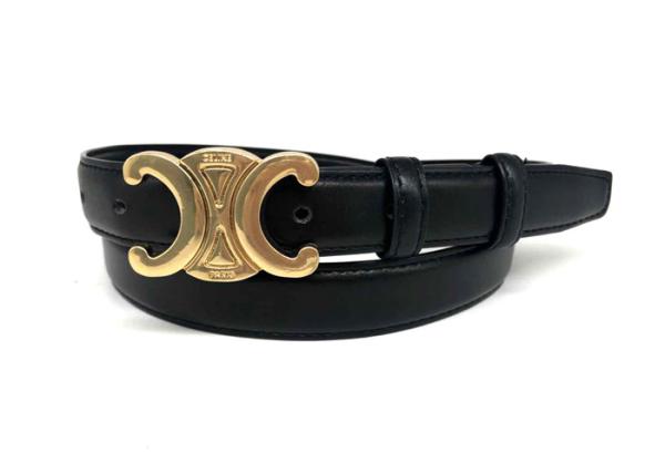 Women Black  2.5cm Genuine Leather Waist Belts For Jeans