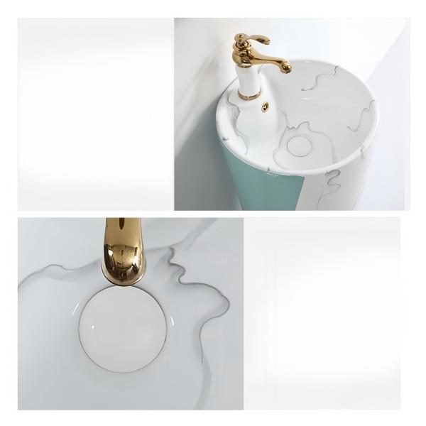 Small Round Ceramic Basin European Style Bathroom Sink for Home Hotel or Restaurant