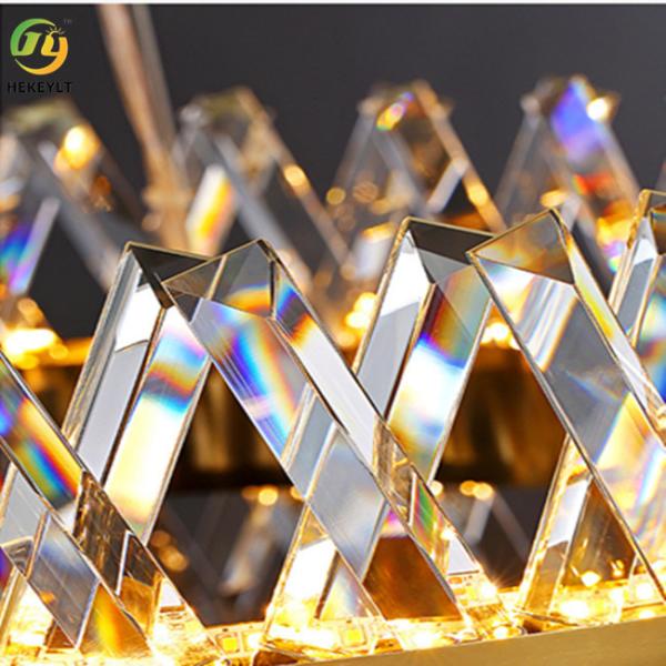 Роскошный свет K9 Кристл шкентеля Кристл и люстра прямоугольника СИД золота металла