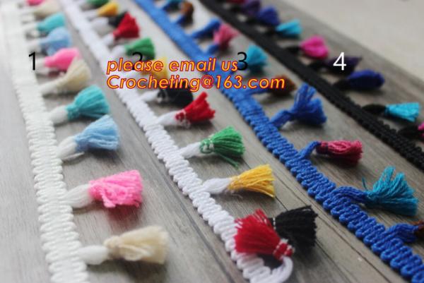 High quality polyester tassel trim for garment accessories and curtains, tassel for curtains curtain tassel fringes trim