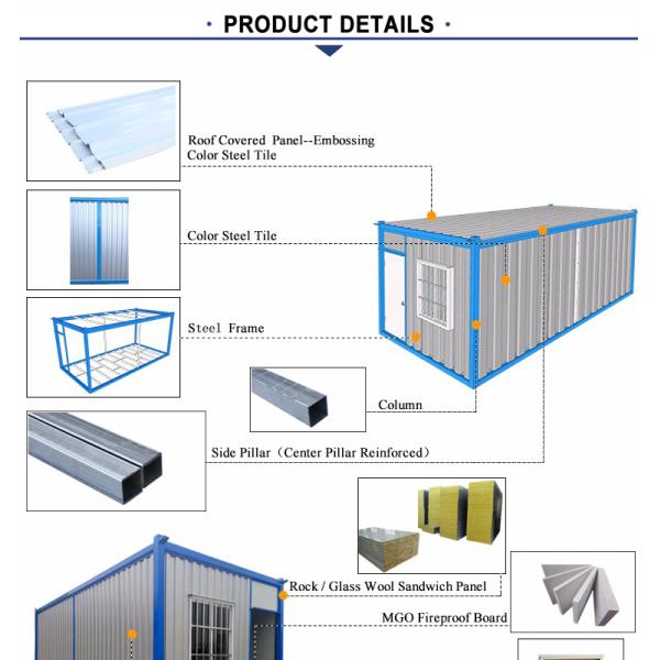 Модульный дом контейнера 2.5-3.0mm HDG Prefab с дизайном интерьера