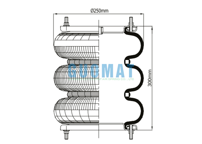 10X3 FT210-32 DS Contitech Rubber Bellows 3B-255 Airkraft Pneumatic Air Spring for Packaging Line