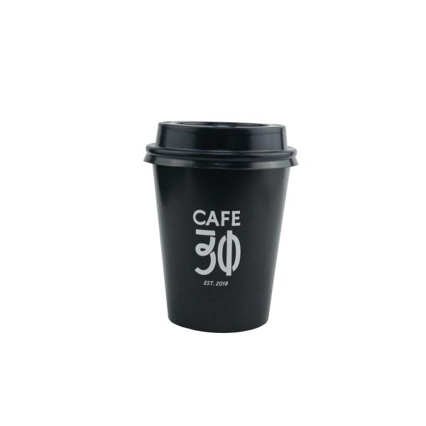 Single Wall PE Coated 8oz Black Coffee Paper Cups With Black Lids