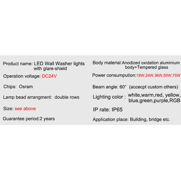 24V LED wall washer lamp outdoor waterproof linear light floor spot lights external wall with glare-shield