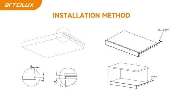 A2605 Proyecto de iluminación a prueba de agua 9.5*35*1000 DC12V SMD2835 120PCS/M 10W/M Disminuible