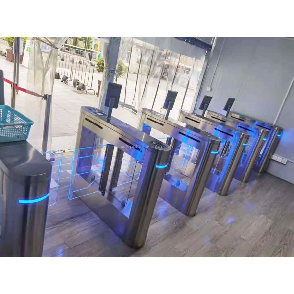 Waterproof Indoor & Outdoor Pedestrian Biometric Access Control Turnstile Gate Swing Barrier Facial Recognition Turnstiles