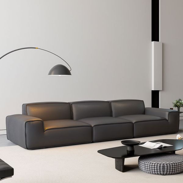 MOYI Italian Modern Sofa Couch Black Luxury Italian Couch Set Living Room Modern Leather Sofa