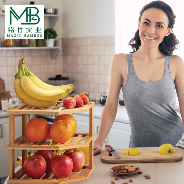 Wholesale Small 3-Tier Bamboo Dish Organizer Rack For Kitchen Cabinets