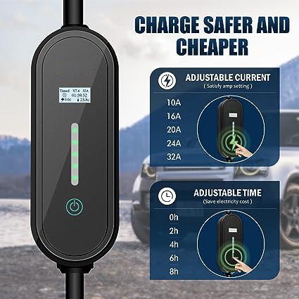 Outdoor Portable Electric Vehicle Charger Station 240V 32Amp
