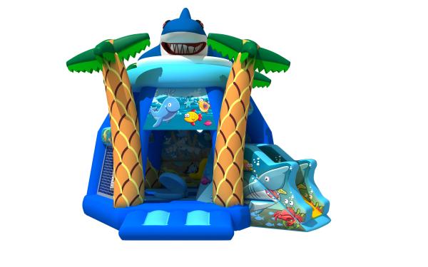 New inflatable ocean wold combo 1000D PVC material inflatable combo with lovely shark modeling