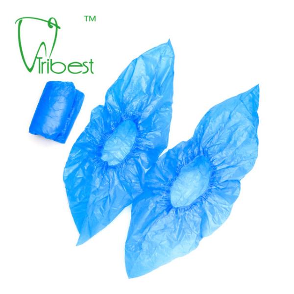 CPE Blue Plastic Disposable Waterproof Shoe Covers