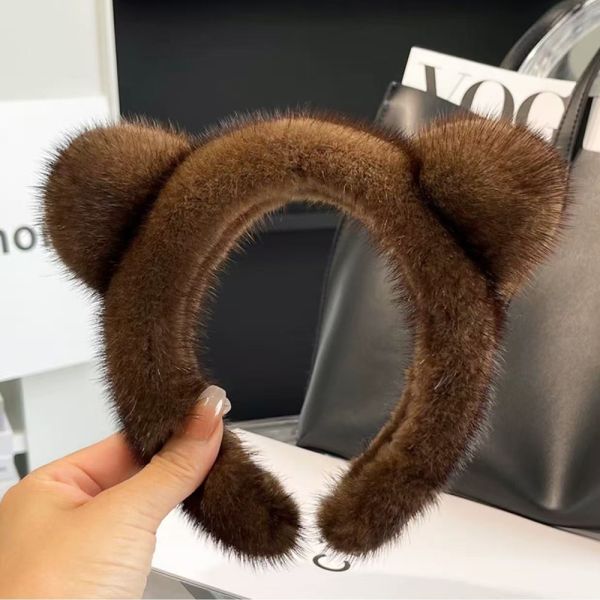 Fuzzy Bear Ear Faux Fur Headband