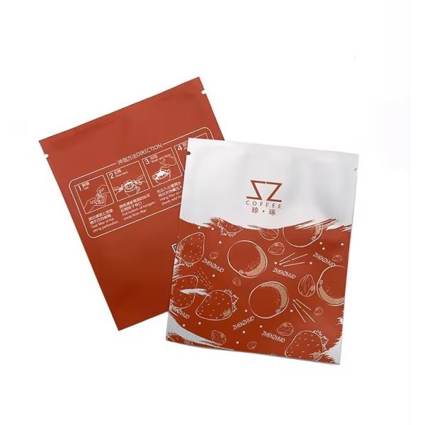 Customized Mini Coffee Bags Custom Printed Three Side Seal Bags Aluminum Foil
