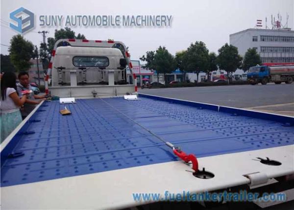Green Platform DFAC Duolika 5000 KG Flatbed Tow Truck EQ1081 , White Cab