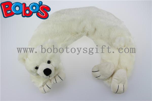 Plush Polar Bear Neck Massage Pillow with Microwave Heated Flaxseeds and Larender