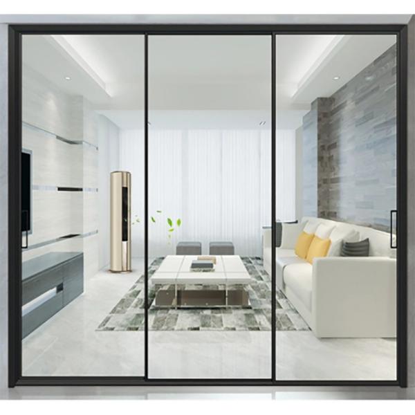 Porta deslizante de alumínio exterior com vista de vidro grande e largura do quadro da janela de 70 mm