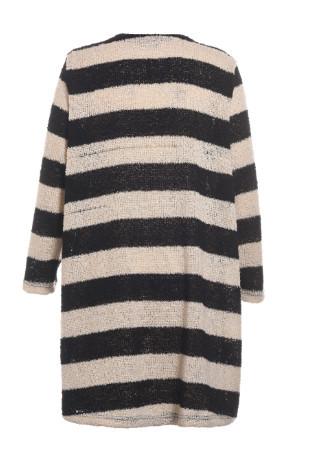 Striped Large Size Ladies Clothes / Plus Size Sweater Dress With Two Pockets In Front
