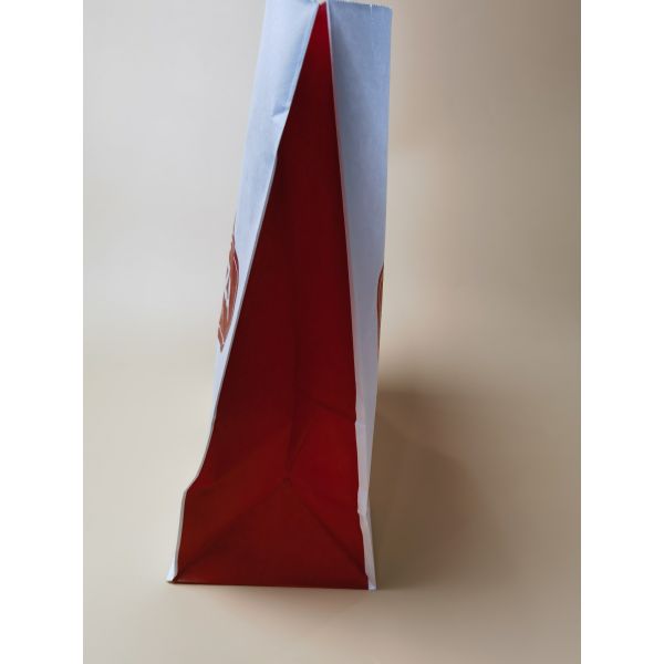 Recyclable Food Paper Bags Square Bottom Custom Takeaway Bags Tear Resistant