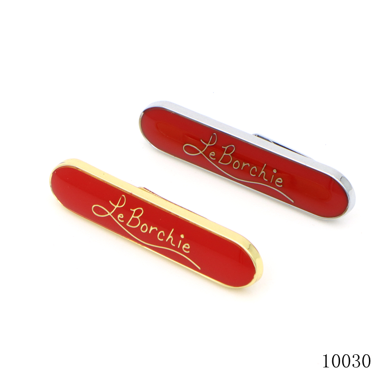 Custom Metal Logo Tag with Prongs for Bags | Gold Plated Hardware