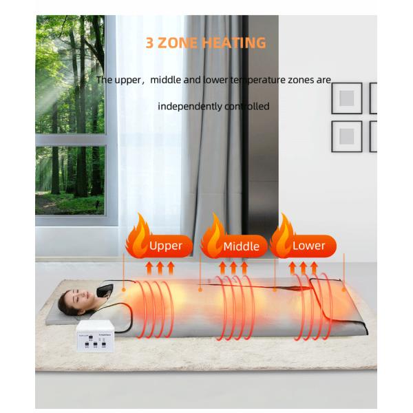 600 Вт портативный спа для похудения и детоксикации Углеродные волокна нагрев пу похудение 3 зоны Дальнее инфракрасное одеяло сауны