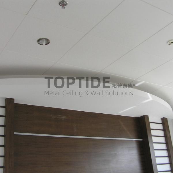 Pearl White False Aluminum / Aluminium Suspended Metal Ceiling Grid Systems With Windproof