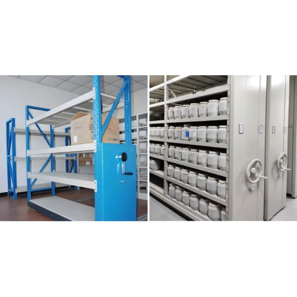 Electric Mobile Shelves Racking Hand Cranked Cargo Mobile Shelving Compact Movable Shelving High-Density Shelves