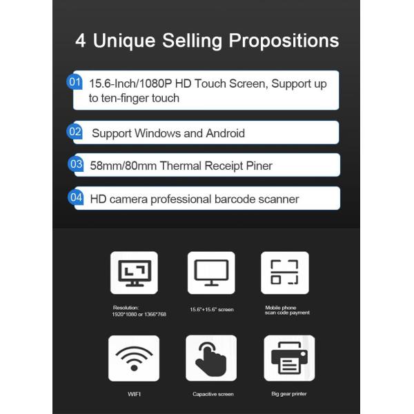 Manufacture POS PC with 15 inch Capacitive Touch Screen and Aluminum Alloy Stand