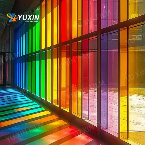 Colorful Rainbow Building Dichroic Iridescent Film Dazzling Reflective Tint OEM