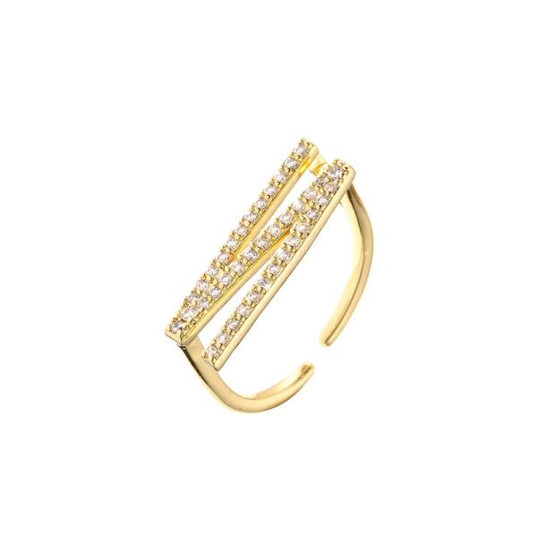 Регулируемое кольцо начального письма циркона OEM обручальных колец диапазона золота 18k