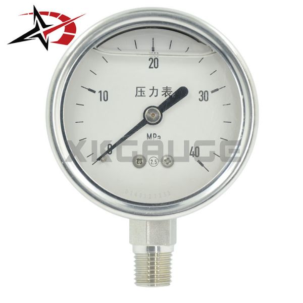 Glycerin Filled Stainless Steel Pressure Gauge 100mm Dial 0–400 bar