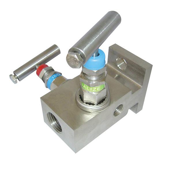 6000 Psi Instrument  Manifold 200℃ 2 Way  Manifold Valve 1/4 Female NPT
