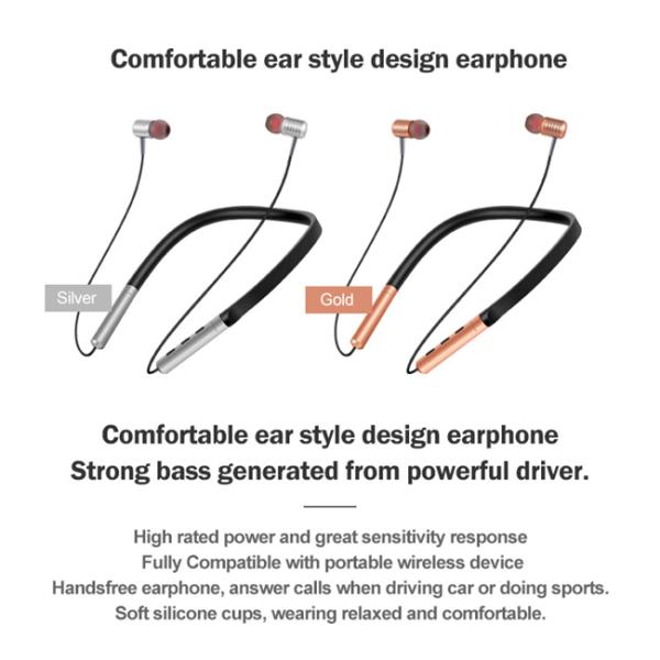 Foldable Neckband Bluetooth Headphones 10Mm Drivers Crystal Clear Fast Charging