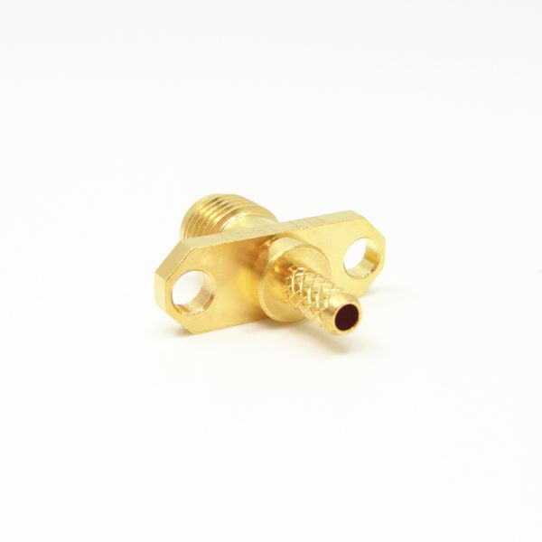 Gold-plated Brass 2 Holes Flange SMA Female Connector SMA-KFD3 for DC-6GHz RF Applications