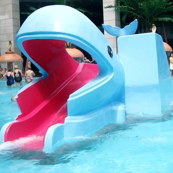 おかしい水演劇の装置/漫画のクジラは水公園のための子供水プールのスライドを形づけました