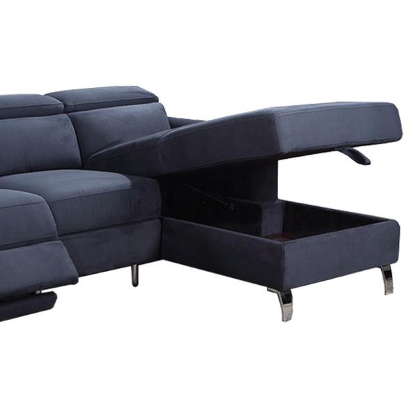 Folding Nontoxic L Shaped Convertible Sofa Anti Abrasion With Storage